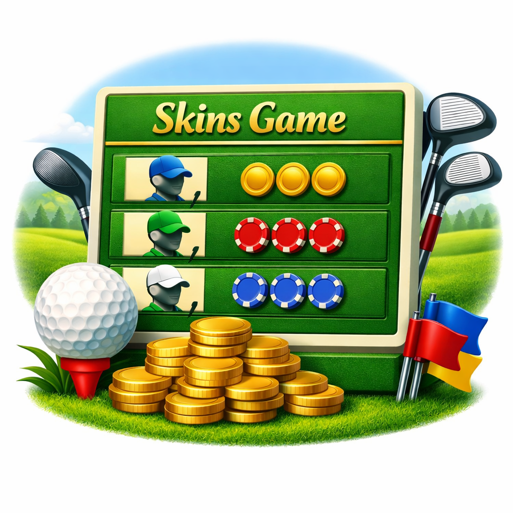 Golf match play bracket and hole-by-hole results